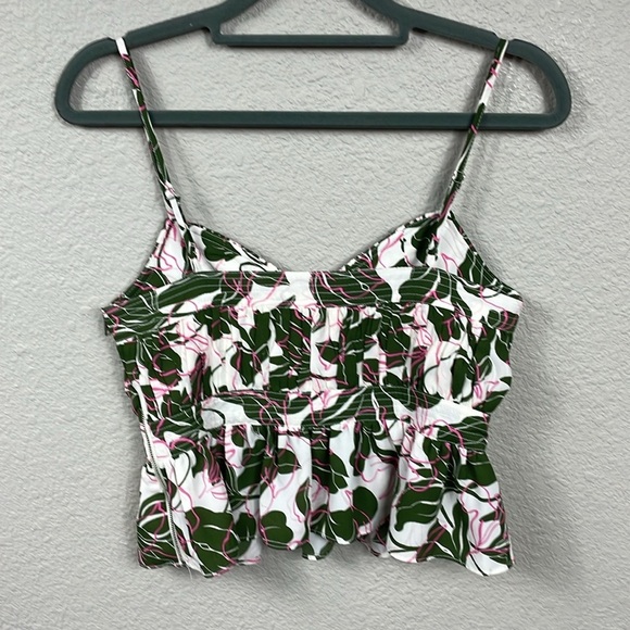 New Parker Floral Print Peplum Cami Top Keyhole Cut Out Tropical Sz 0 - Picture 7 of 14